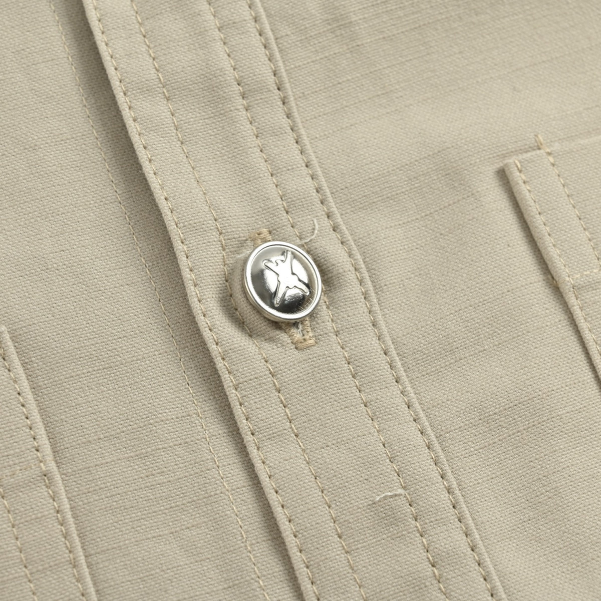 Dior 25FW Embroidered-Emblem Canvas Shirt Jacket in Beige