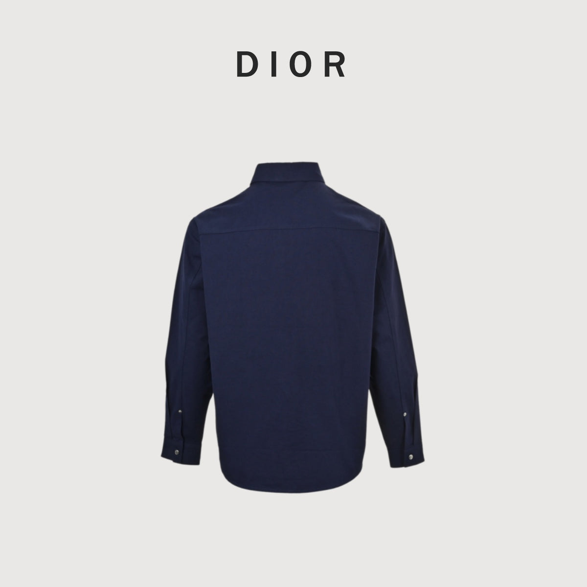Dior 25FW Embroidered-Emblem Canvas Shirt Jacket in Navy