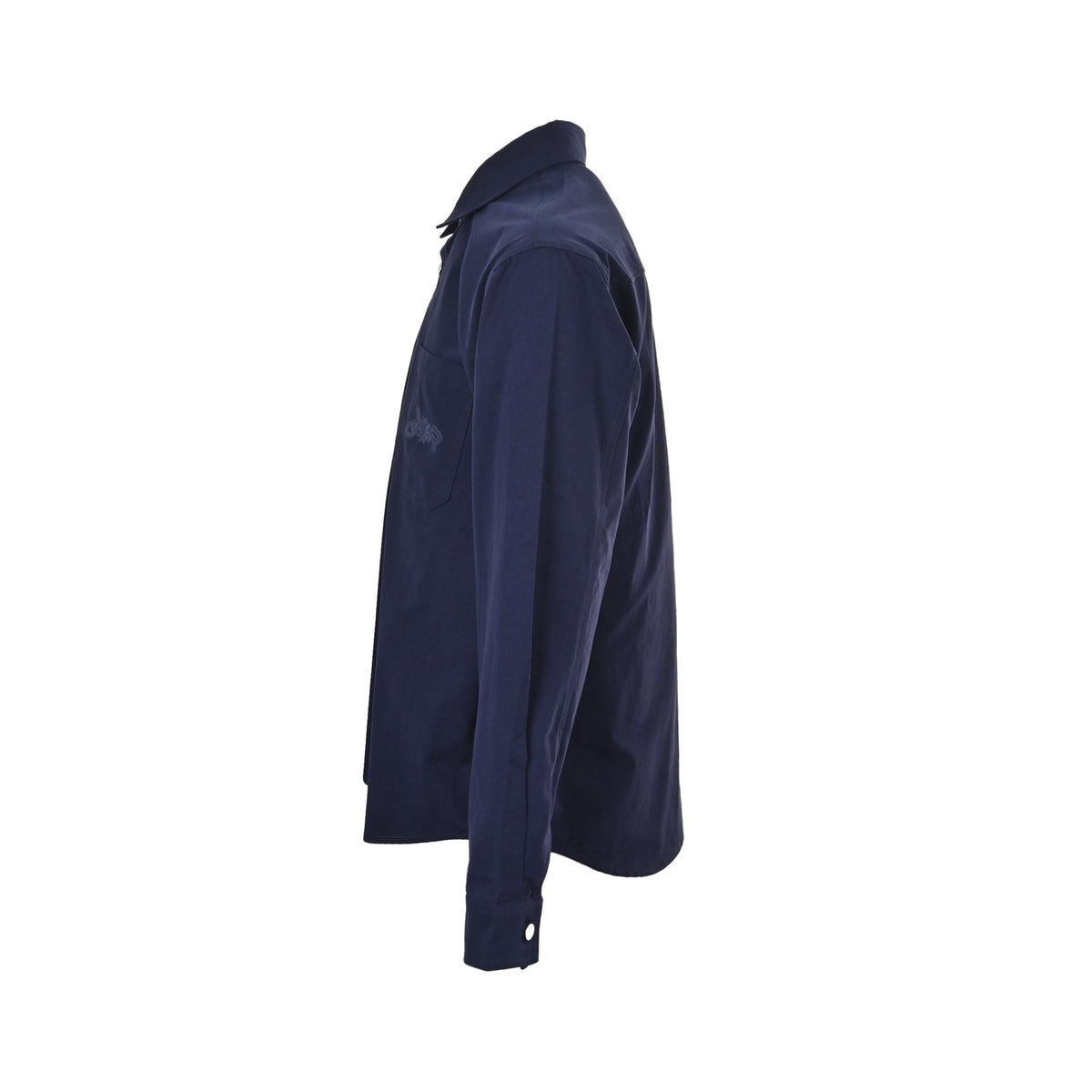 Dior 25FW Embroidered-Emblem Canvas Shirt Jacket in Navy