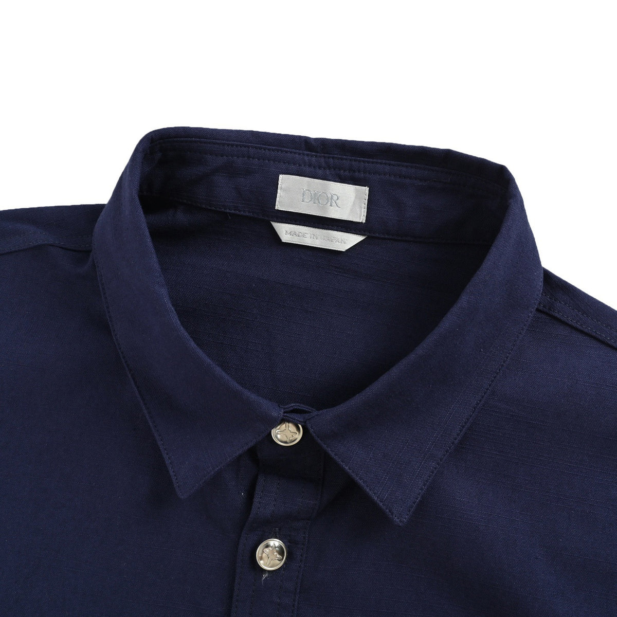 Dior 25FW Embroidered-Emblem Canvas Shirt Jacket in Navy
