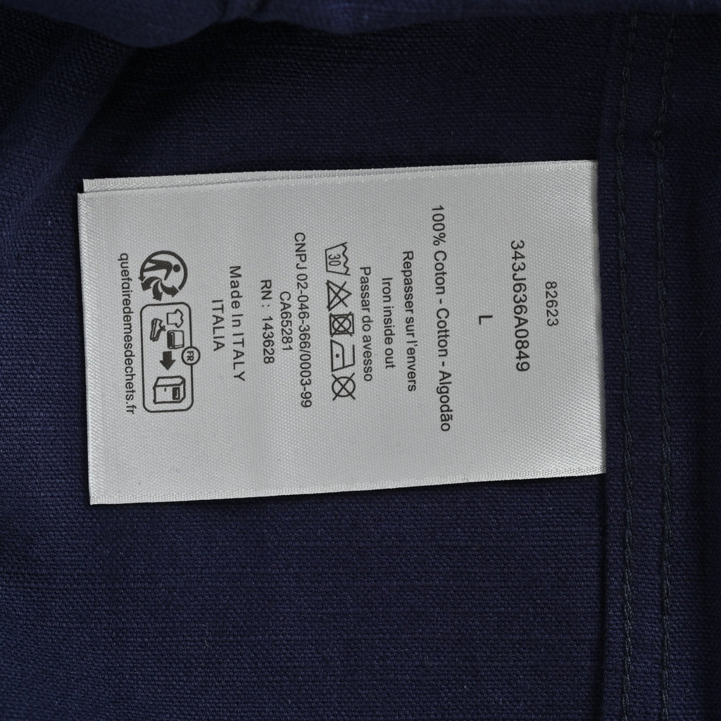 Dior 25FW Embroidered-Emblem Canvas Shirt Jacket in Navy