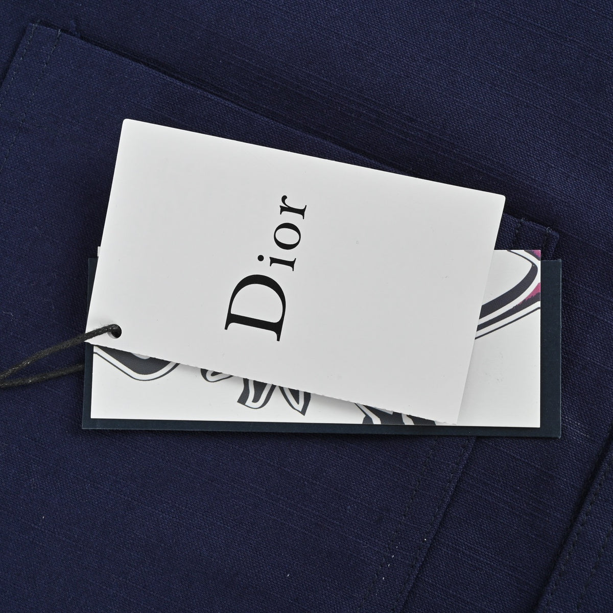 Dior 25FW Embroidered-Emblem Canvas Shirt Jacket in Navy