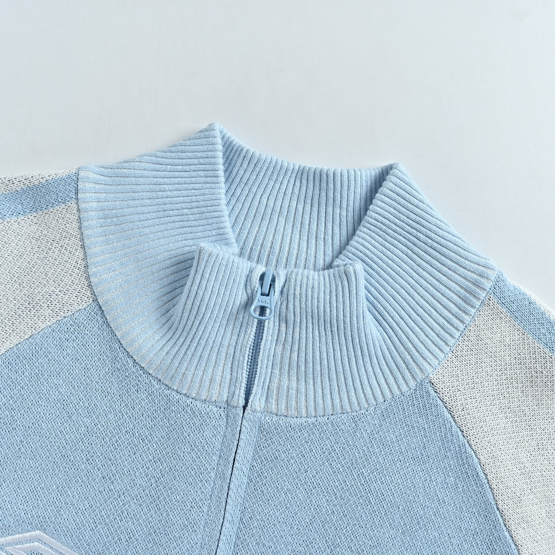 Supreme x Umbro 25FW No. 9 Zip-Up Knit Jacket in Light Blue