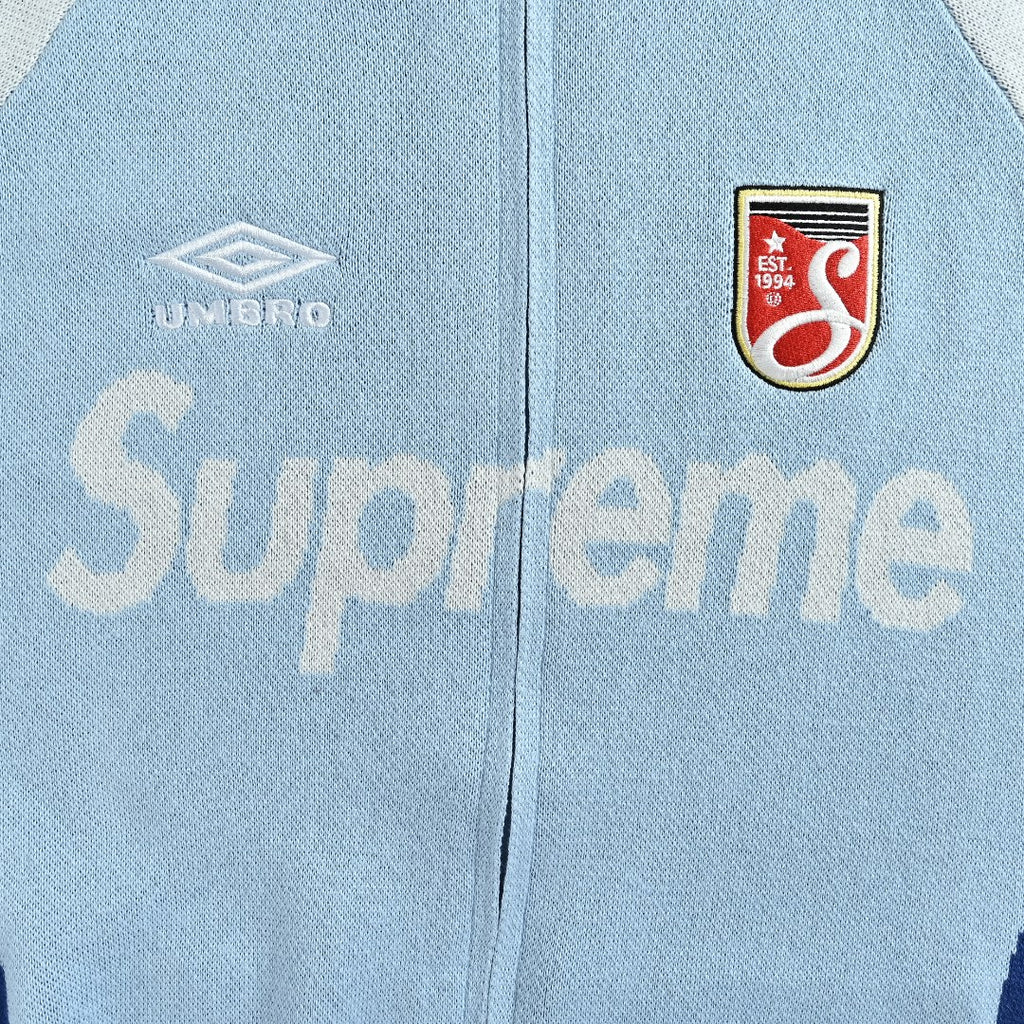 Supreme x Umbro 25FW No. 9 Zip-Up Knit Jacket in Light Blue