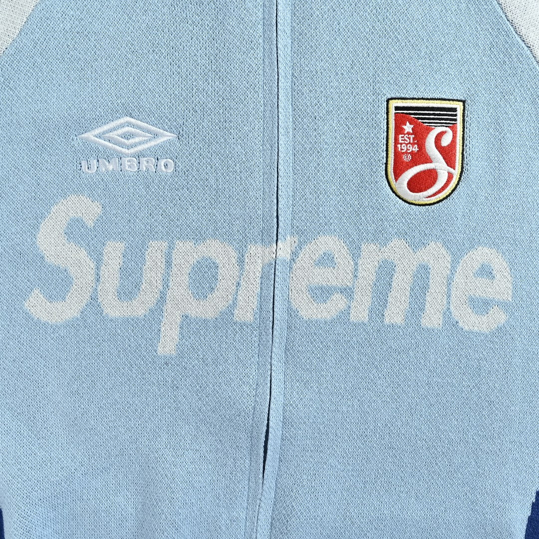 Supreme x Umbro 25FW No. 9 Zip-Up Knit Jacket in Light Blue