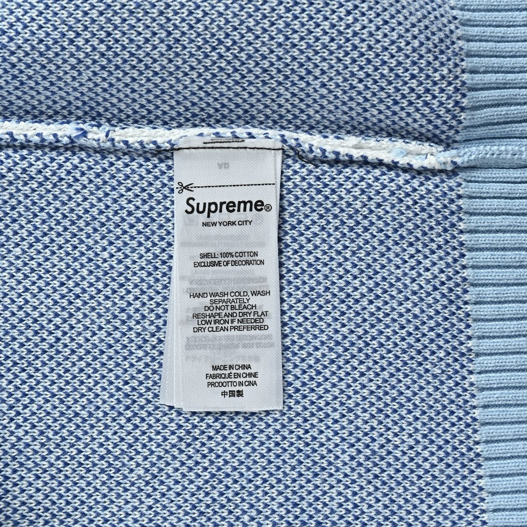 Supreme x Umbro 25FW No. 9 Zip-Up Knit Jacket in Light Blue