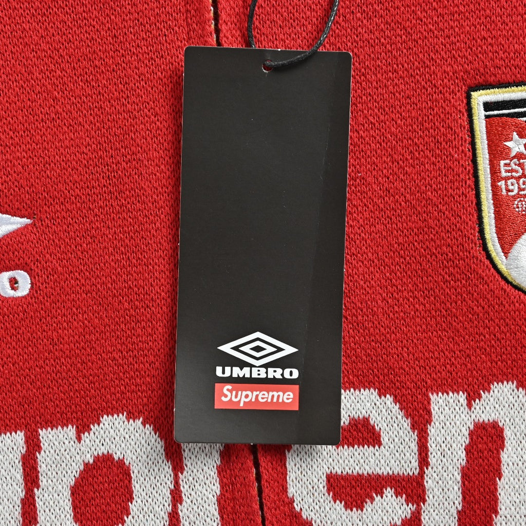 Supreme x Umbro 25FW No. 9 Zip-Up Knit Jacket in Red and Green