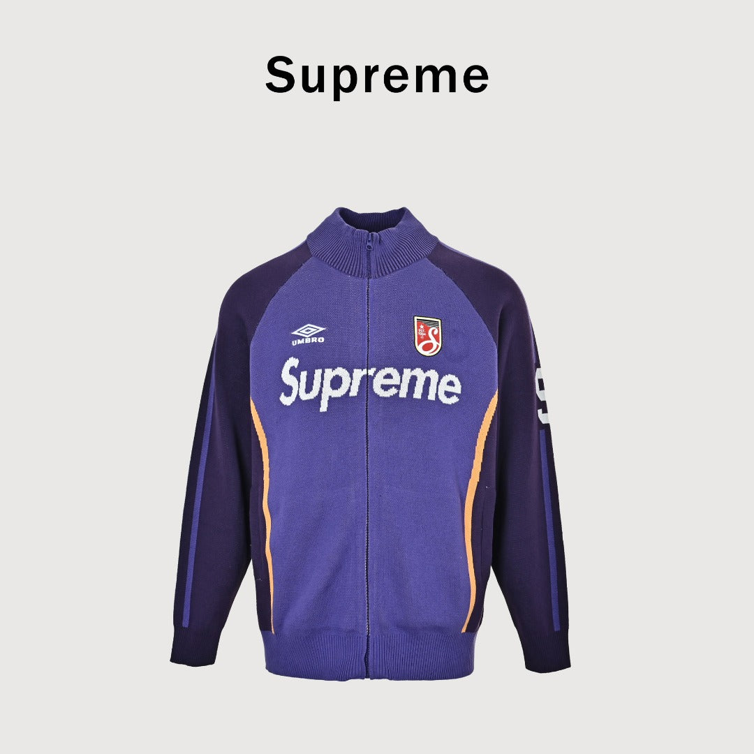 Supreme x Umbro 25FW No. 9 Zip-Up Knit Jacket in Purple