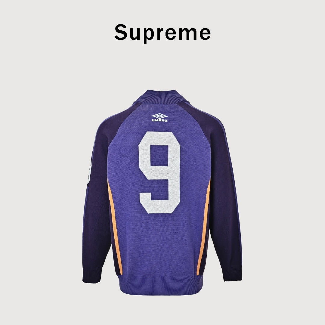 Supreme x Umbro 25FW No. 9 Zip-Up Knit Jacket in Purple