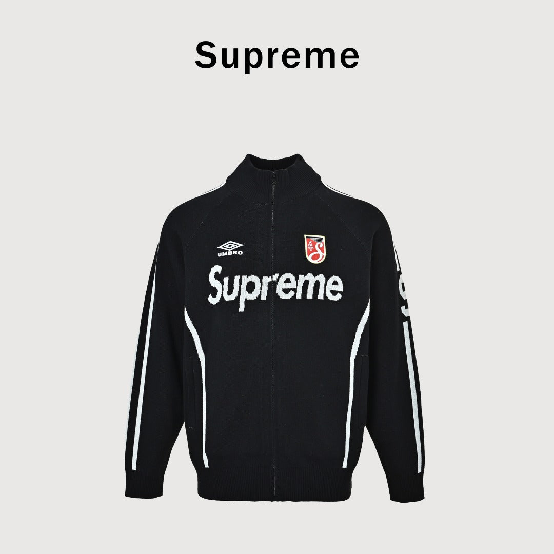 Supreme x Umbro 25FW No. 9 Zip-Up Knit Jacket in Black