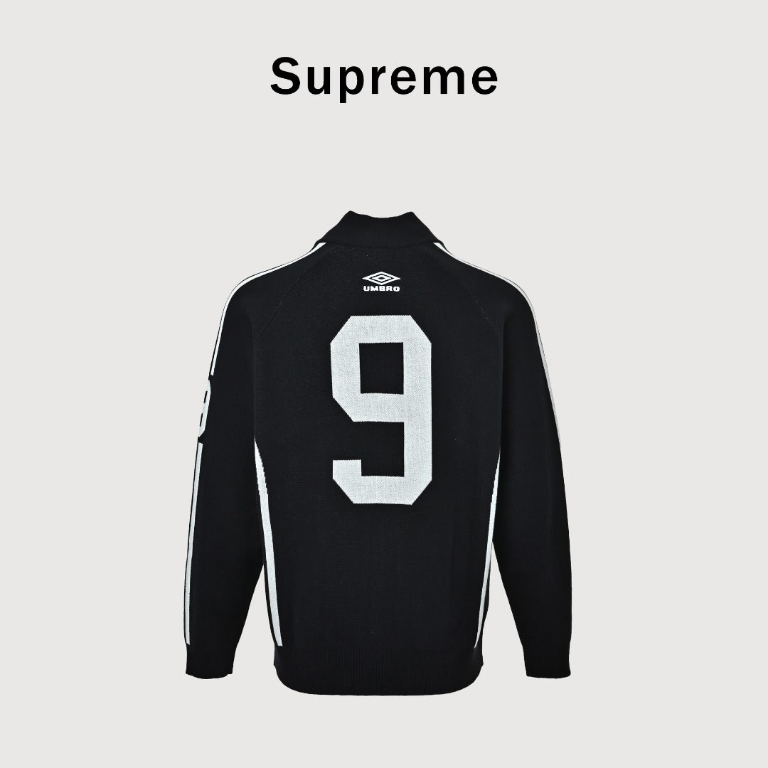Supreme x Umbro 25FW No. 9 Zip-Up Knit Jacket in Black