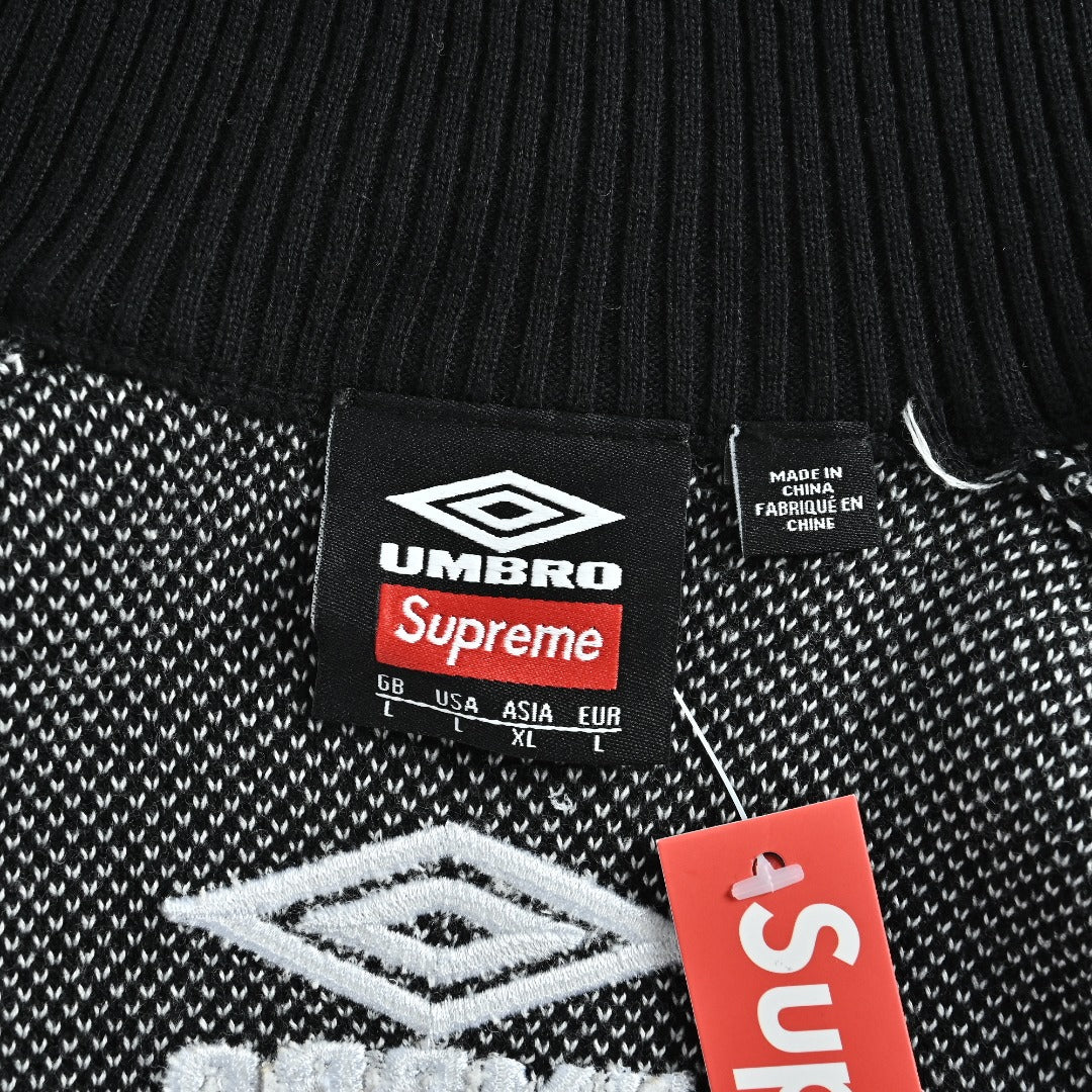 Supreme x Umbro 25FW No. 9 Zip-Up Knit Jacket in Black